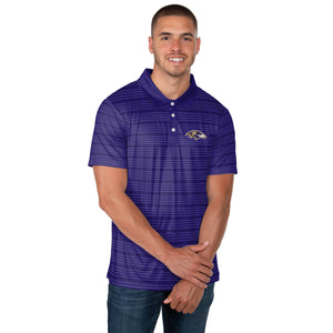 Baltimore Ravens NFL Mens Striped Polyester Polo