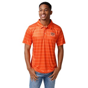 Cincinnati Bengals NFL Mens Striped Polyester Polo