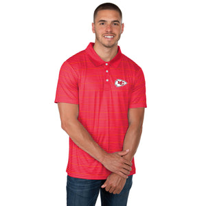 Kansas City Chiefs NFL Mens Striped Polyester Polo