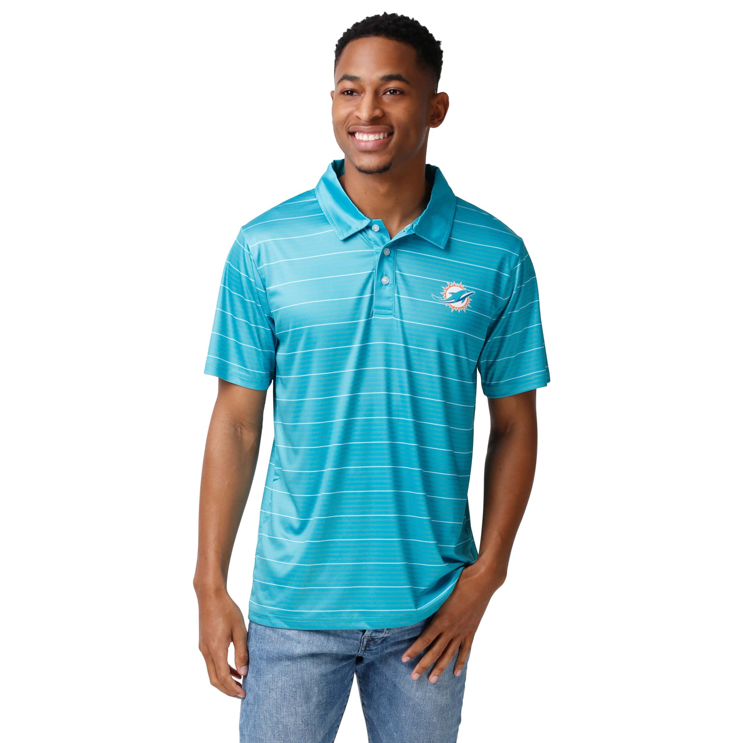 FOCO Jacksonville Jaguars NFL Mens Striped Polyester Polo