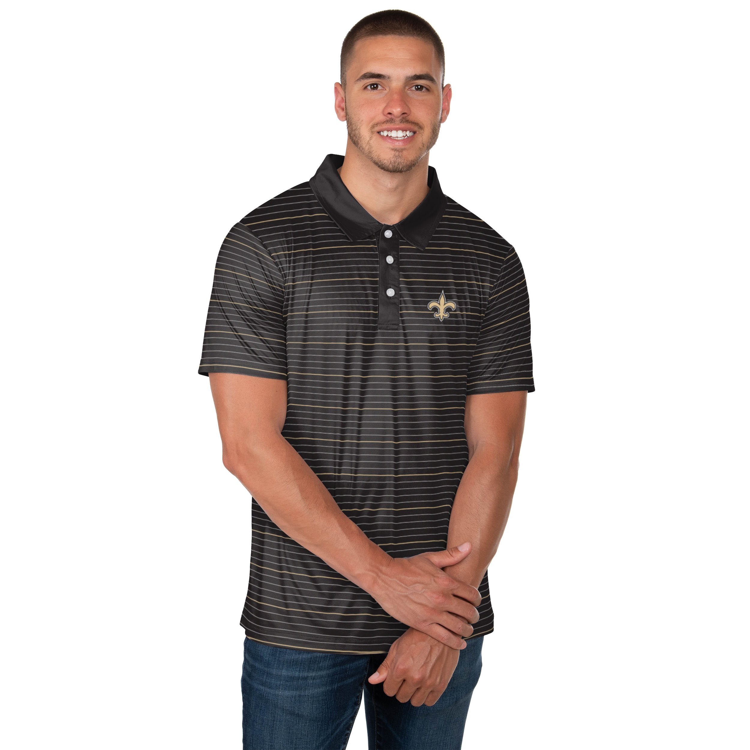 New Orleans Saints Men's White Polo Shirt, New Orleans Saints Fan