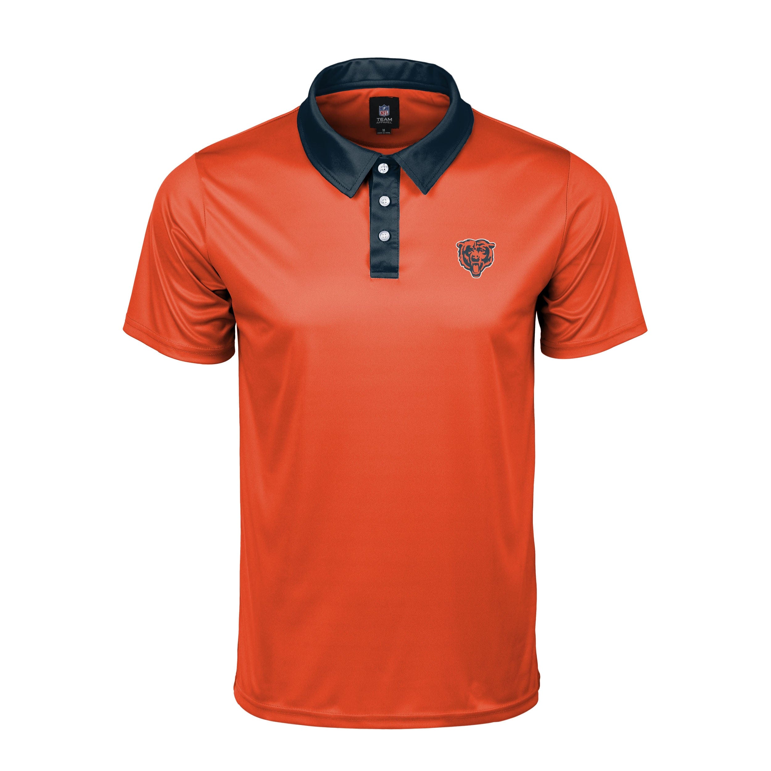 FOCO NFL Men's Short Sleeve Thematic Polo Shirt, Chicago Bears-OrangeMedium