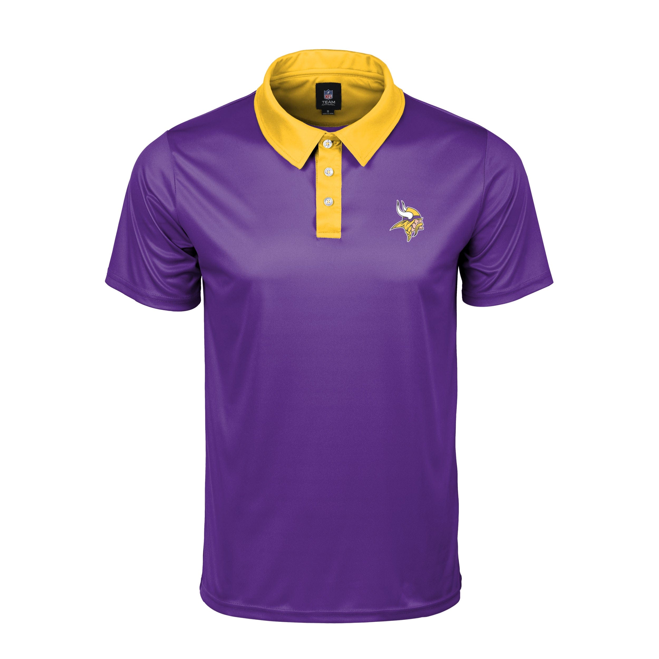 Minnesota Vikings Polo Shirt Men’s Medium NFL Football Purple Collar  Polyester