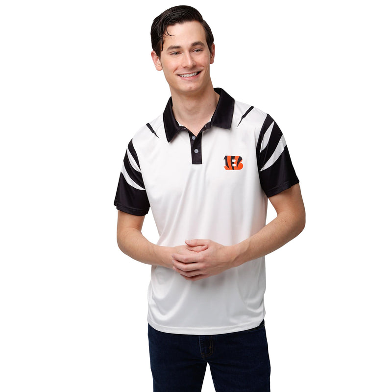 FOCO NFL Football Team Color Chest Stripe Men's Polo Shirt