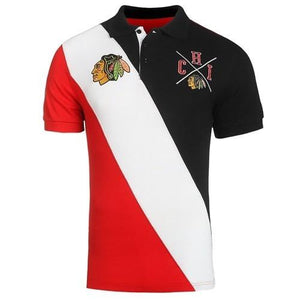 Chicago Blackhawks Diagonal Stripe Cotton Rugby Polo