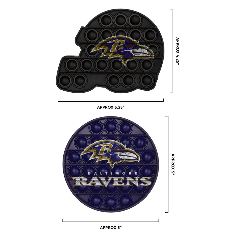 Baltimore Ravens NFL 2 Pack Helmet & Circle Push-Itz Fidget