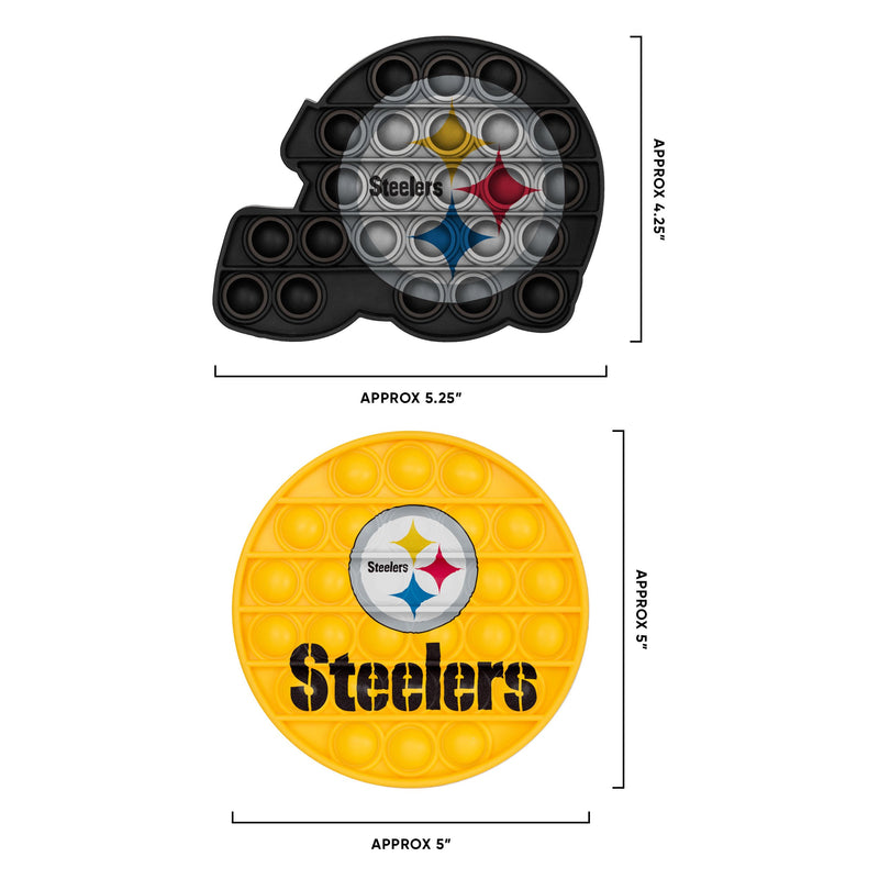 Pittsburgh Steelers NFL 2 Pack Helmet & Circle Push-Itz Fidget