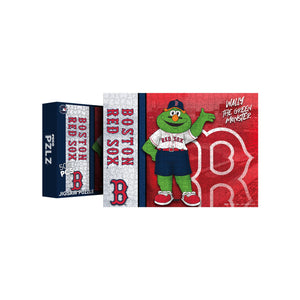 Boston Red Sox MLB Big Logo 500 Piece Jigsaw Puzzle PZLZ - Wally The Green Monster