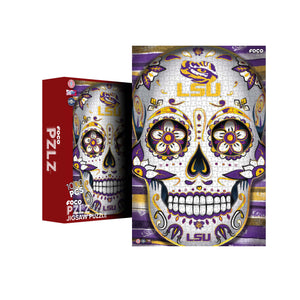 LSU Tigers NCAA Sugar Skull 1000 Piece Jigsaw Puzzle PZLZ