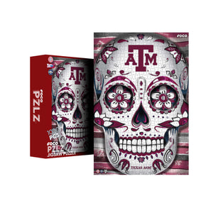 Texas A&M Aggies NCAA Sugar Skull 1000 Piece Jigsaw Puzzle PZLZ