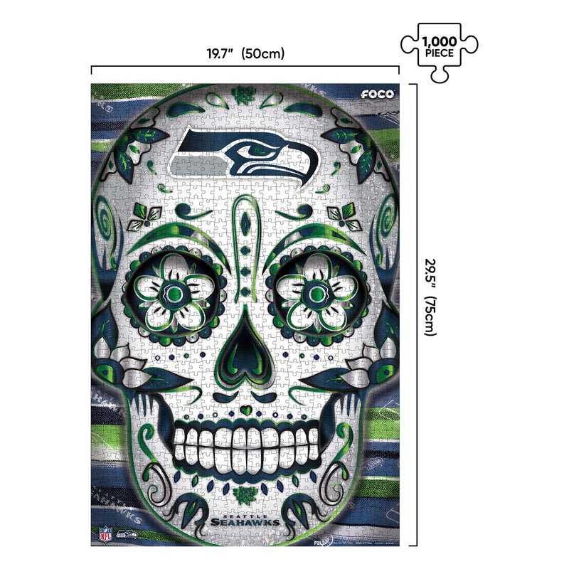 Seattle Seahawks NFL Sugar Skull 1000 Piece Jigsaw Puzzle PZLZ