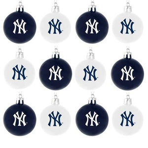 New York Yankees 12 Pack Plastic Ball Ornament Set