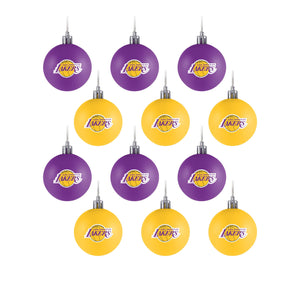 Los Angeles Lakers NBA 12 Pack Ball Ornament Set