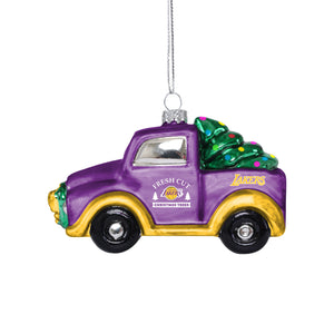 Los Angeles Lakers NBA Blown Glass Truck Ornament