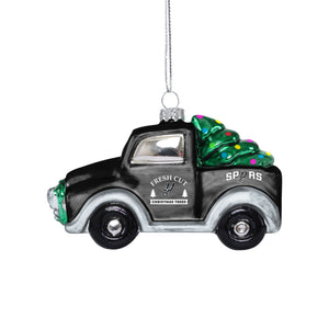 San Antonio Spurs NBA Blown Glass Truck Ornament