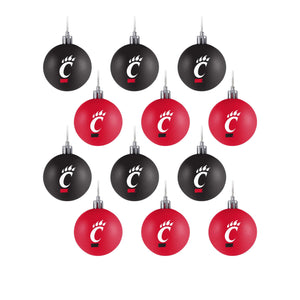 Cincinnati Bearcats NCAA 12 Pack Ball Ornament Set