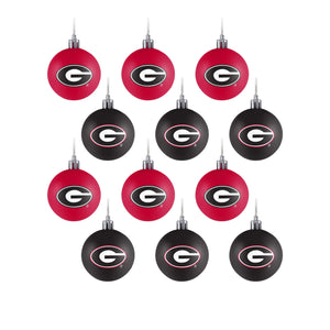 Georgia Bulldogs NCAA 12 Pack Ball Ornament Set