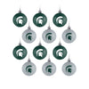 Michigan State Spartans NCAA 12 Pack Ball Ornament Set