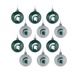 Michigan State Spartans NCAA 12 Pack Ball Ornament Set