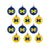 Michigan Wolverines NCAA 12 Pack Ball Ornament Set