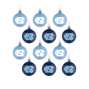 North Carolina Tar Heels NCAA 12 Pack Ball Ornament Set
