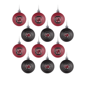South Carolina Gamecocks NCAA 12 Pack Ball Ornament Set