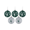 Michigan State Spartans NCAA 5 Pack Shatterproof Ball Ornament Set