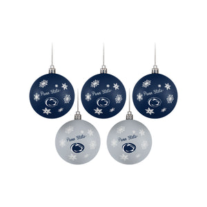 Penn State Nittany Lions NCAA 5 Pack Shatterproof Ball Ornament Set