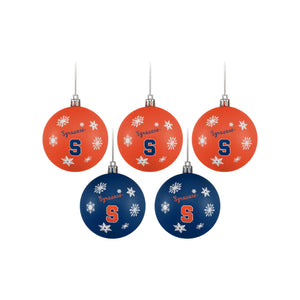 Syracuse Orange NCAA 5 Pack Shatterproof Ball Ornament Set