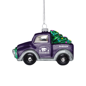 Kansas State Wildcats NCAA Blown Glass Truck Ornament