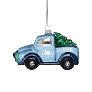 North Carolina Tar NCAA Blown Glass Truck Ornament