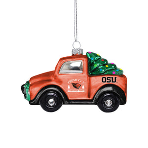 Oregon State Beavers NCAA Blown Glass Truck Ornament