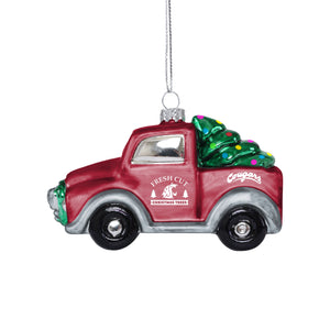 Washington State Cougars NCAA Blown Glass Truck Ornament