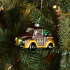 Wyoming Cowboys NCAA Blown Glass Truck Ornament