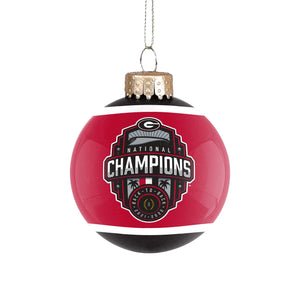 Georgia Bulldogs NCAA 2022 Football National Champions Glass Ball Ornament
