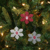 Indiana Hoosiers NCAA 3 Pack Metal Glitter Snowflake Ornament