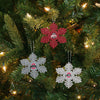 Ohio State Buckeyes NCAA 3 Pack Metal Glitter Snowflake Ornament
