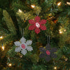 Oklahoma Sooners NCAA 3 Pack Metal Glitter Snowflake Ornament