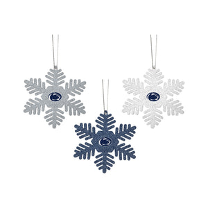 Penn State Nittany Lions NCAA 3 Pack Metal Glitter Snowflake Ornament