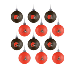 Cleveland Browns NFL 12 Pack Ball Ornament Set
