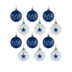 Dallas Cowboys NFL 12 Pack Ball Ornament Set