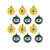 Green Bay Packers NFL 12 Pack Ball Ornament Set