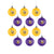 Minnesota Vikings NFL 12 Pack Ball Ornament Set (PREORDER - SHIPS LATE OCTOBER)