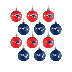 New England Patriots NFL 12 Pack Ball Ornament Set