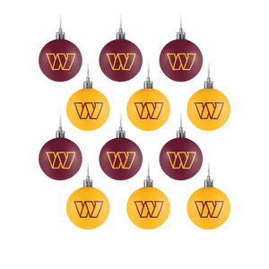 Washington Commanders NFL 12 Pack Ball Ornament Set