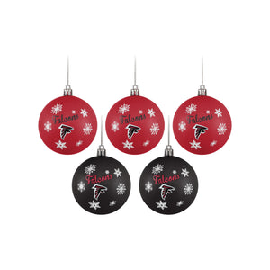Atlanta Falcons NFL 5 Pack Shatterproof Ball Ornament Set
