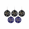 Baltimore Ravens NFL 5 Pack Shatterproof Ball Ornament Set