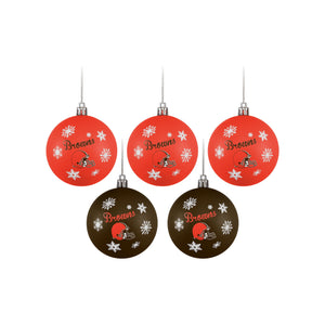Cleveland Browns NFL Original 5 Pack Shatterproof Ball Ornament Set