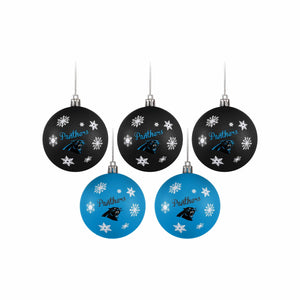 Carolina Panthers NFL 5 Pack Shatterproof Ball Ornament Set