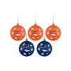 Denver Broncos NFL 5 Pack Shatterproof Ball Ornament Set